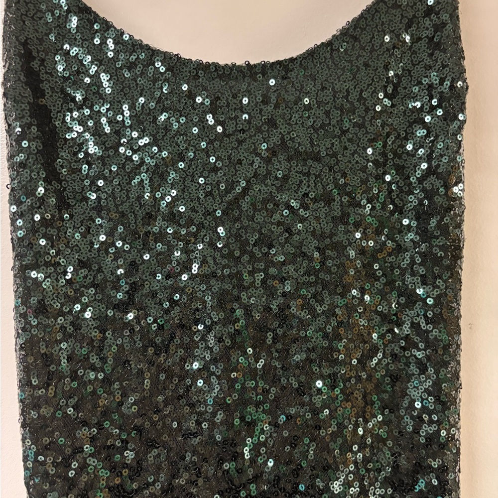 Symphony dark green sequin dress size large